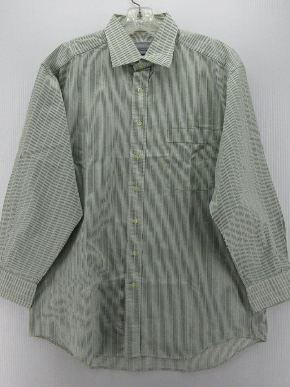 Hickey Freeman Shirt 16.5 Button Up Striped Pocket Preppy Woven